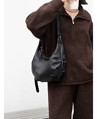 Susu Nova Leather Crescent Hobo Medium Shoulder Bag Slouchy Half-Moon Dumpling