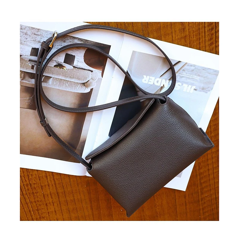 Susu Ivy Small Pebbled Leather Crossbody Bag Minimalist Shoulder Lightweight Everyday Purse for Women
