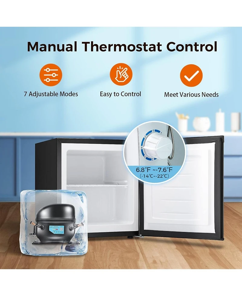 Cowsar 1.1 Cu.ft Upright Freezer with Reversible Door and Thermostat