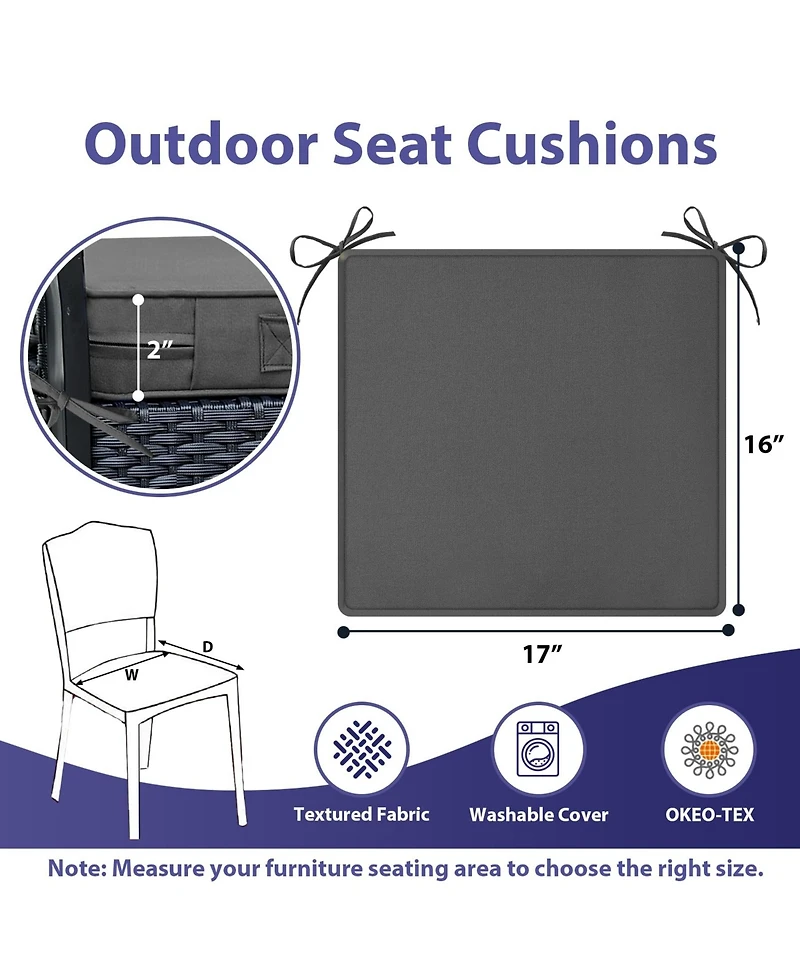 Gnuadz Outdoor Chair Cushions Waterproof Patio Seat Pads With Handle Ties Floral