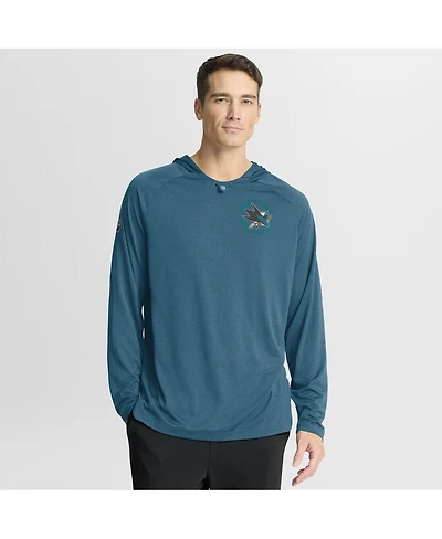 Fanatics Men's Teal San Jose Sharks Authentic Pro Rink Raglan Hoodie