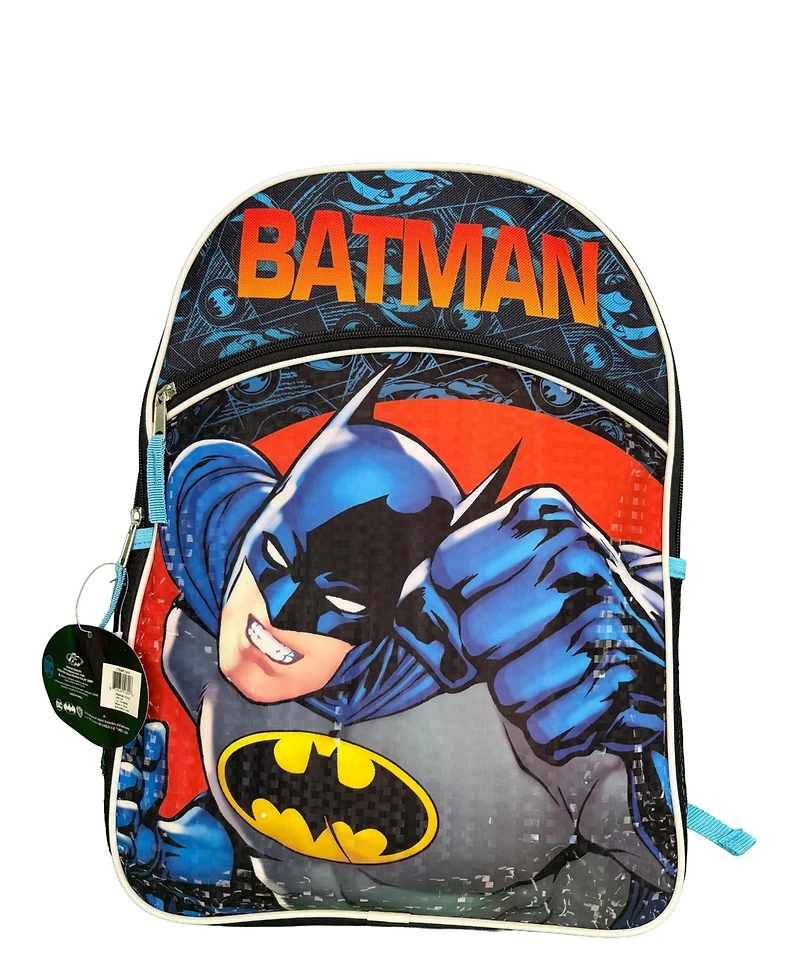 Batman Dc Comics 16" Backpack with Side Mesh Pockets and front pocket
