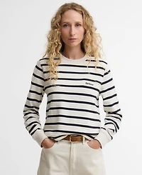 Barbour Women's Crewneck Stripe Pocket Sweatshirt
