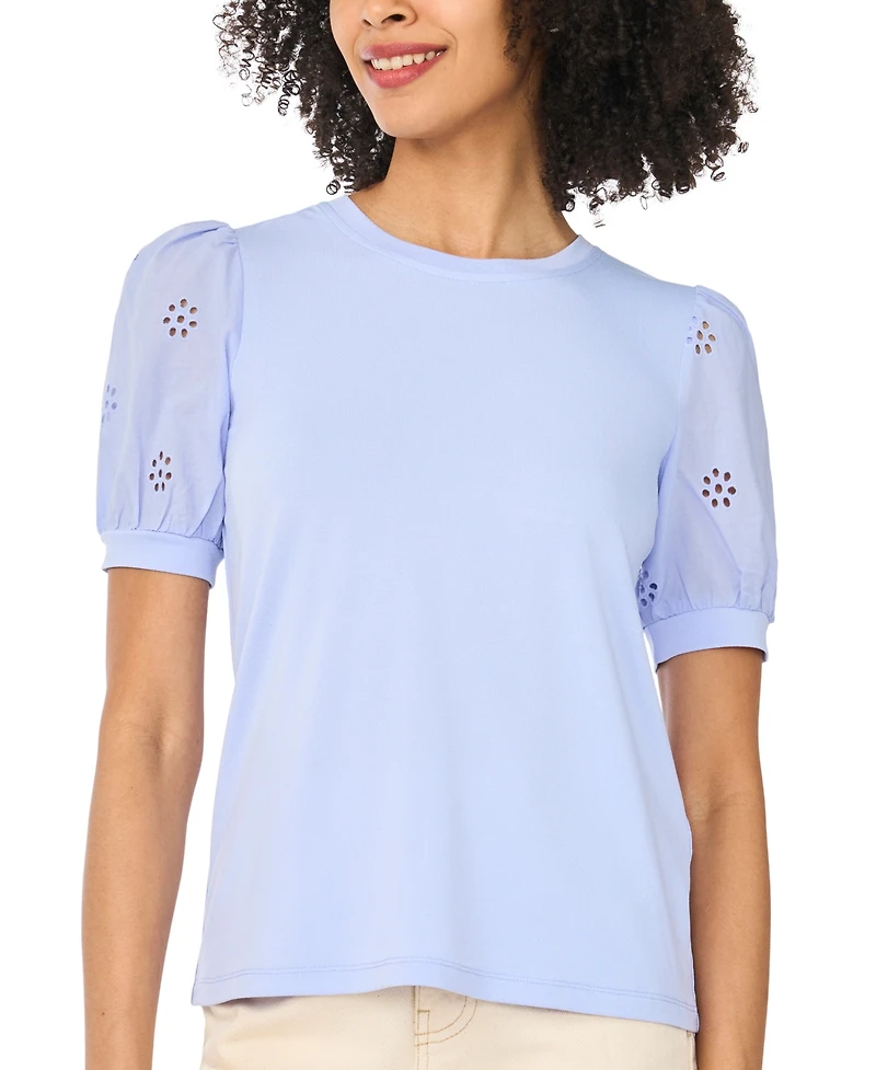 CeCe Women's Short-Sleeve Crewneck Top