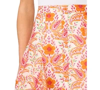 CeCe Women's Godet Button-Down Mini Skirt