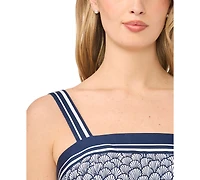 CeCe Women's Sleeveless Square Neck Tiered Midi Dress