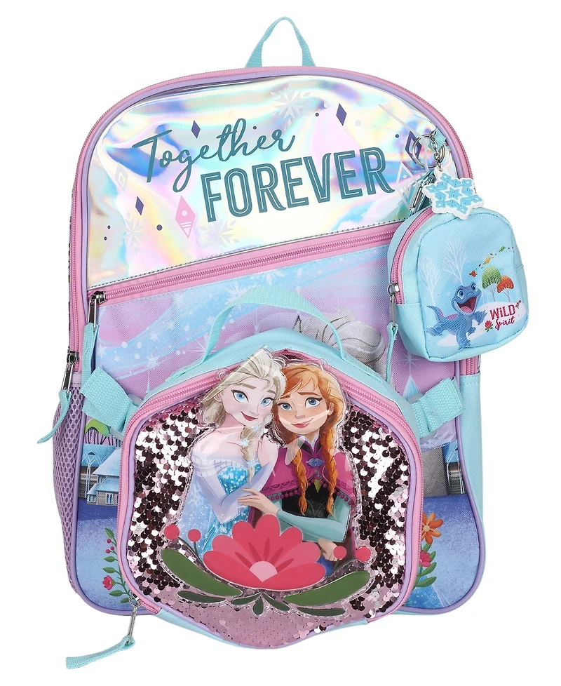 Spider-Man Boys' and Girls' Frozen Backpack, Lunch Bag, Pencil Case, Key Chain and Carabiner, 5-Piece Set