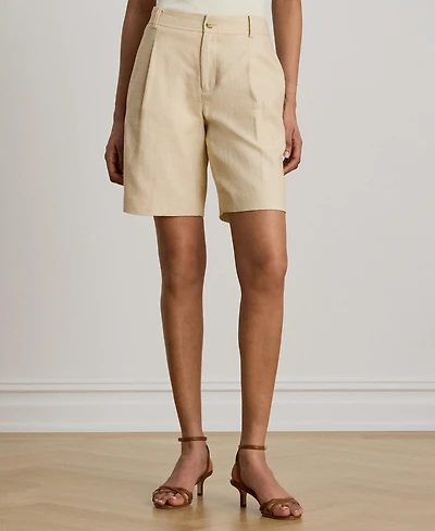 Lauren Ralph Women's High-Rise Pleated Bermuda Shorts