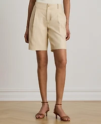Lauren Ralph Women's High-Rise Pleated Bermuda Shorts