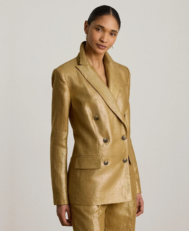 Lauren Ralph Women's Foiled Peak Lapels Long-Sleeve Blazer