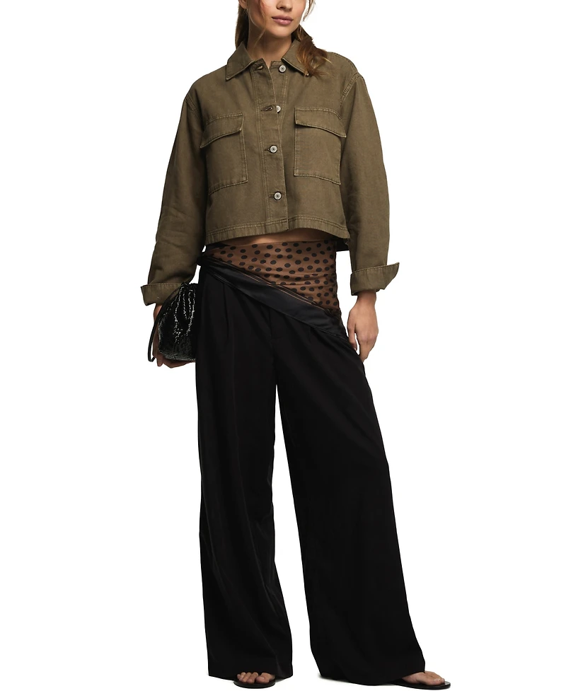 Lucky Brand Women's Collared Denim Utility Jacket