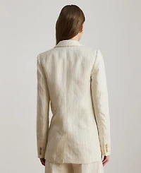 Lauren Ralph Women's Pinstripe Notch Lapel Long-Sleeve Blazer