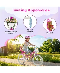 Slickblue Kids Bike with Front Basket and Two Brake System for Secure Riding