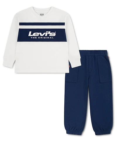 Levi's Toddler Boys' 2T-4T Downtown Sweatshirt and Joggers, 2-Piece Set