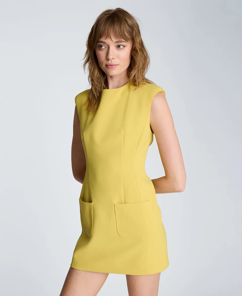 Kenneth Cole Women's Sleeveless Crewneck Suit Mini Dress