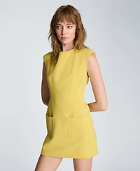 Kenneth Cole Women's Sleeveless Crewneck Suit Mini Dress