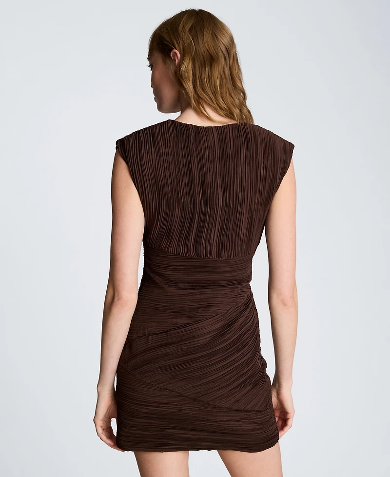 Kenneth Cole Women's V-Neck Ruched Mini Dress