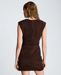 Kenneth Cole Women's V-Neck Ruched Mini Dress