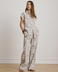 Lauren Ralph Petite Paisley Short-Sleeve Shirt