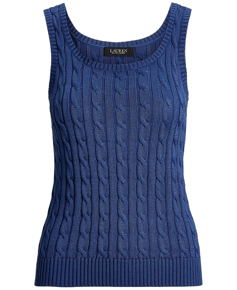 Lauren Ralph Petite Cable-Knit Sleeveless Sweater