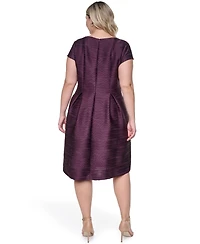 Jessica Howard Plus Short-Sleeve Boat Neck Dress
