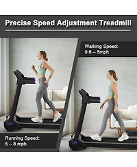 Electric Folding Treadmill 3HP with Bluetooth Audio and Compact Design
