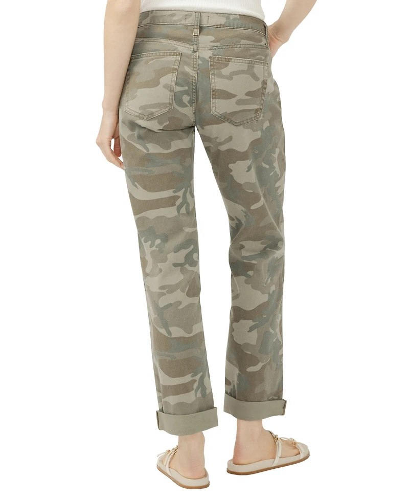 Silver Jeans Co. Women's Chelsea Mid Rise Straight Leg Camo