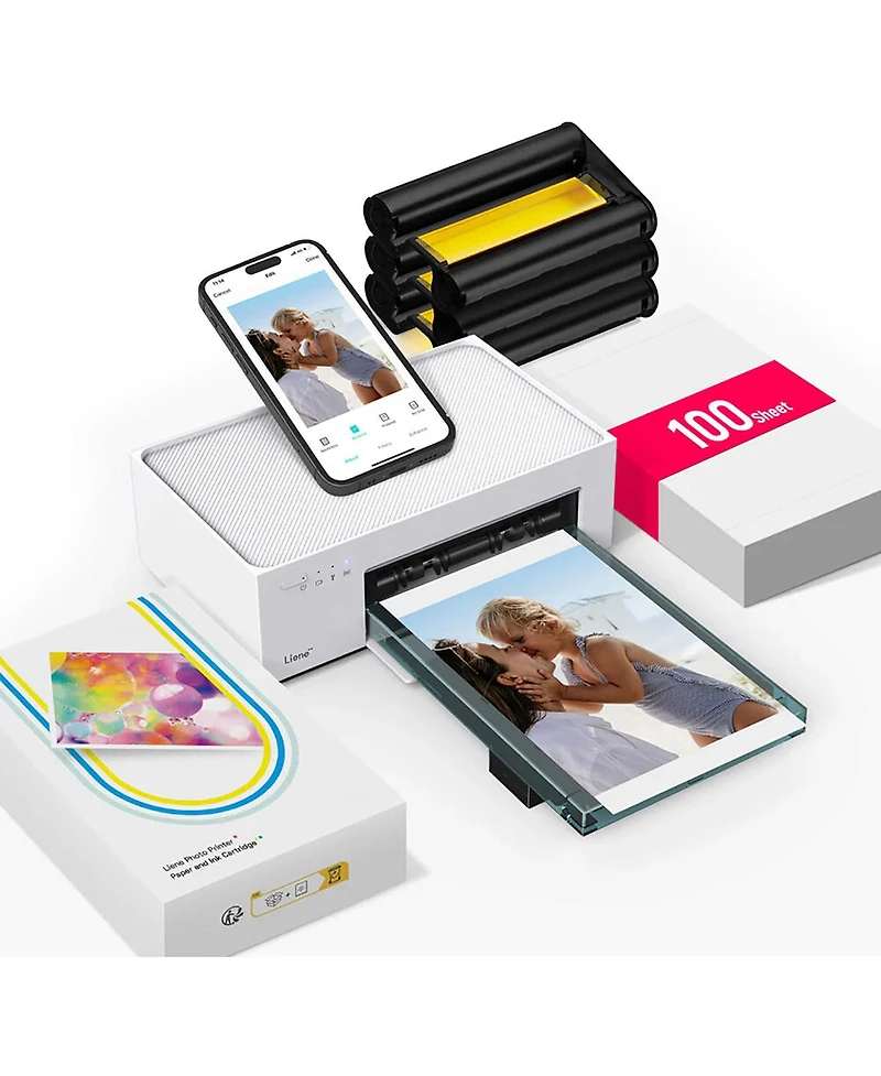 Liene Amber M100 Instant Photo Printer with 3x Ink Cartridges Refill