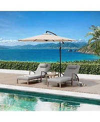 Homfan Adjustable Wicker Outdoor Chaise Lounge Chair with Wheels and Thick Washable Cushion, 5-Position Rattan Patio Recliner for Pool Garden