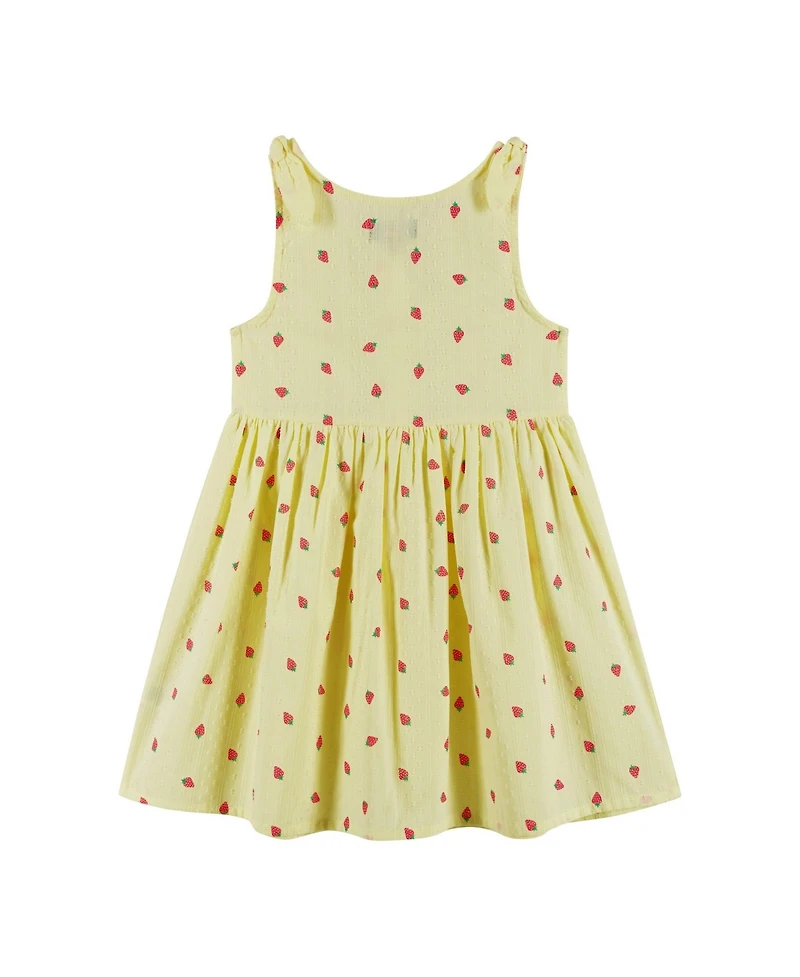 Andy & Evan Toddler Girls Strawberry Printed Button Front Dress