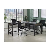 Sauder Foundry Road Desk Return, Carbon Oak finish