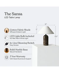 Brightech Sansa Stone Led Table Lamp with Dimmer (13")