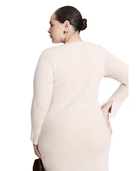 Eloquii Women's Longline Button Up Cardigan