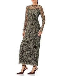 Ivonne Women's Long See-Though Animal Print Dress