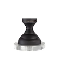 Regency Hill Ben Rustic Farmhouse Table Lamps Set of 2 with Round Risers 26 Inches High Drum Shade for Bedroom Living Room Bedside