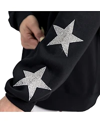 Gameday Couture Women's Black Las Vegas Raiders Velocity Relaxed Rhinestone Pullover Sweatshirt
