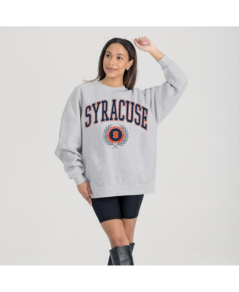 Gameday Couture Women's Ash Syracuse Orange Oversized Tradition Refined Premium Fleece Sweatshirt