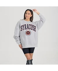 Gameday Couture Women's Ash Syracuse Orange Oversized Tradition Refined Premium Fleece Sweatshirt
