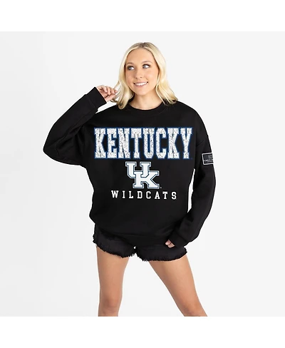 Gameday Couture Women's Black Kentucky Wildcats Oversized Level Up Label Premium Sweatshirt