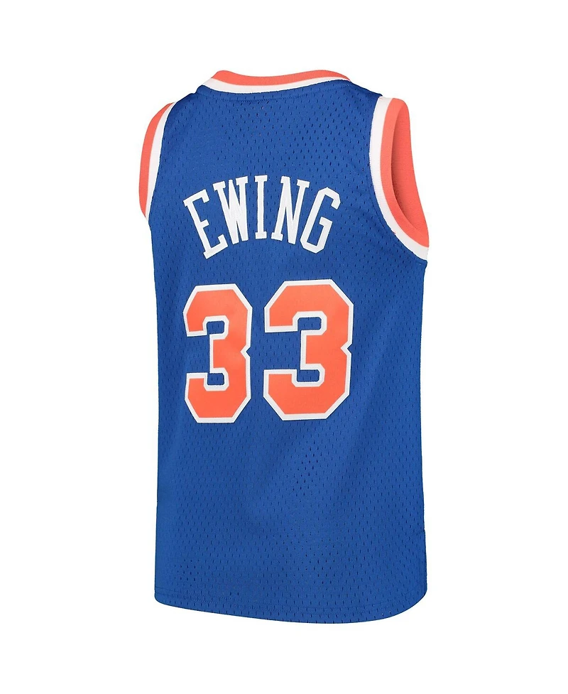 Mitchell & Ness Big Boys and Girls Patrick Ewing Blue New York Knicks Hardwood Classics Swingman Throwback Jersey