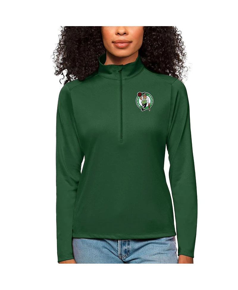 Antigua Women's Green Boston Celtics Tribute Half-Zip Sweatshirt