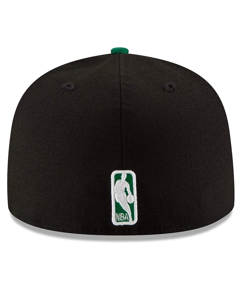 New Era Men's Black/Green Boston Celtics Team Color 2Tone 59FIFTY Fitted Hat