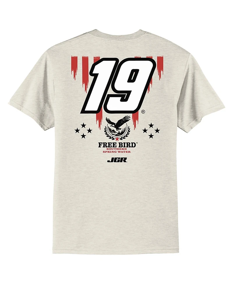 Joe Gibbs Racing Team Collection Men's Oatmeal Chase Briscoe 19 Free Bird Southern Spring Water Car T-Shirt