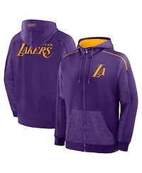 Fanatics Men's Purple Los Angeles Lakers Back Door Cut Play Defender Full-Zip Hoodie
