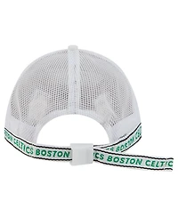 New Era Men's White Boston Celtics Featherweight Team Tape 9FORTY M-Crown A-Frame Adjustable Hat