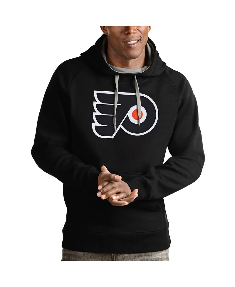 Antigua Men's Black Philadelphia Flyers Logo Victory Pullover Hoodie