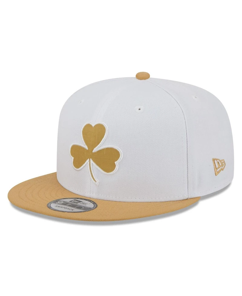 New Era Men's White/Gold Boston Celtics 2025/26 City Edition 9FIFTY Snapback Hat