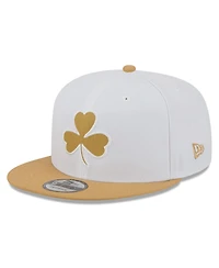 New Era Men's White/Gold Boston Celtics 2025/26 City Edition 9FIFTY Snapback Hat