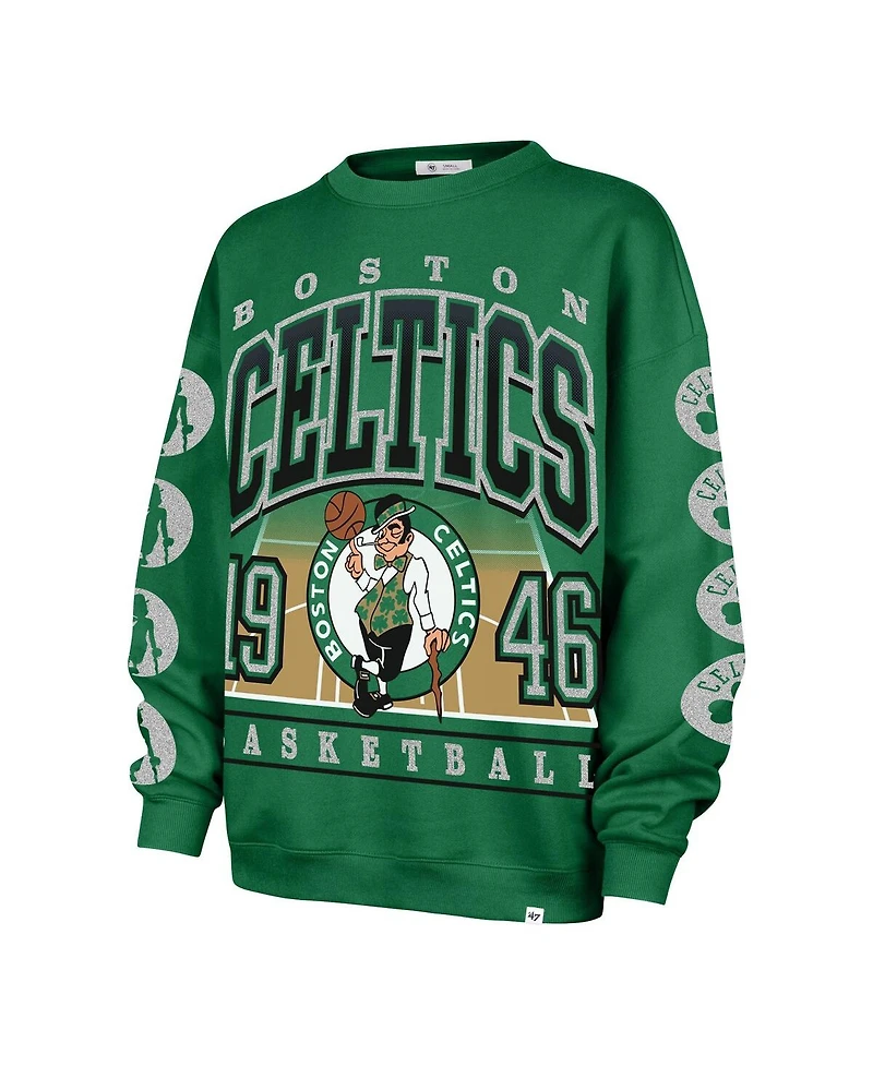 '47 Brand Women's Kelly Green Boston Celtics Go Big Oversized Sweatshirt