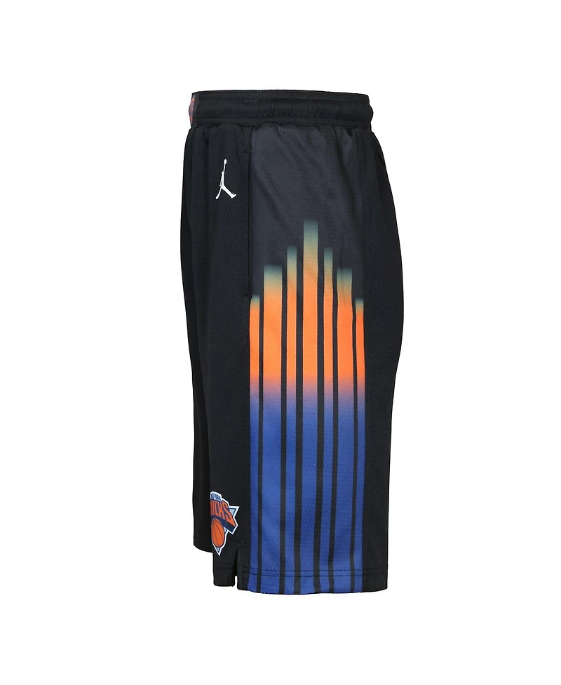 Jordan Big Boys and Girls Black New York Knicks Authentic Statement Edition Swingman Shorts